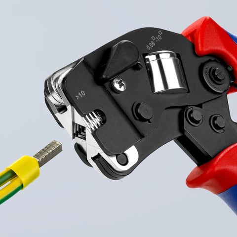 Self-Adjusting Crimping Pliers for wire ferrules With front