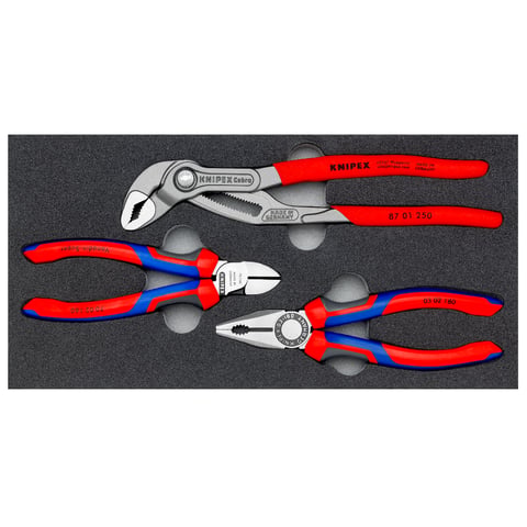 KNIPEX Zangen-Set "Bestseller" 3-teilig In Schaumstoffeinlage | 00 20 01 V26