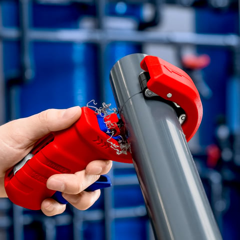 KNIPEX DP50 Coupe-Tube Précis Pour Évacuations Plastiques 32/40/50 Mm – Outil Pro Avec Lame Réversible