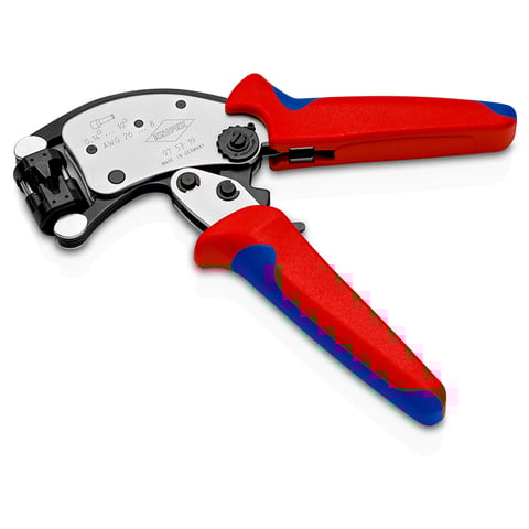 KNIPEX Twistor® T Selbsteinstellende Crimpzange für Aderendhülsen Mit drehbarem Crimpkopf | 97 53 19