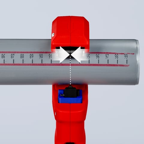 KNIPEX DP50 Rohrschneider für dünnwandige Kunststoff-Abflussrohre | 90 23 01 BK