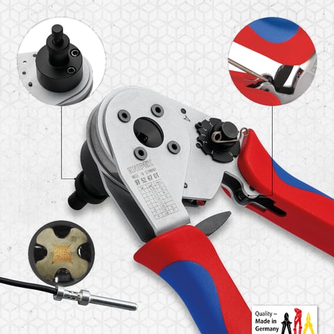 Bahco - Pince à Sertir 225 Mm Avec Cliquet Connecteurs Tubulaires 6 AWG-16 AWG