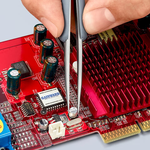 Präzisionspinzette mit gummiertem Griff ESD | 92 21 10 ESD