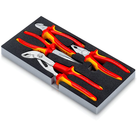 KNIPEX Zangen-Set "VDE Chrom II" 4-teilig In Schaumstoffeinlage | 00 20 01 V21