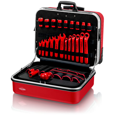 Werkzeugkoffer "BIG Twin Move RED" Elektro Kompetenz 42-teilig | 98 99 15
